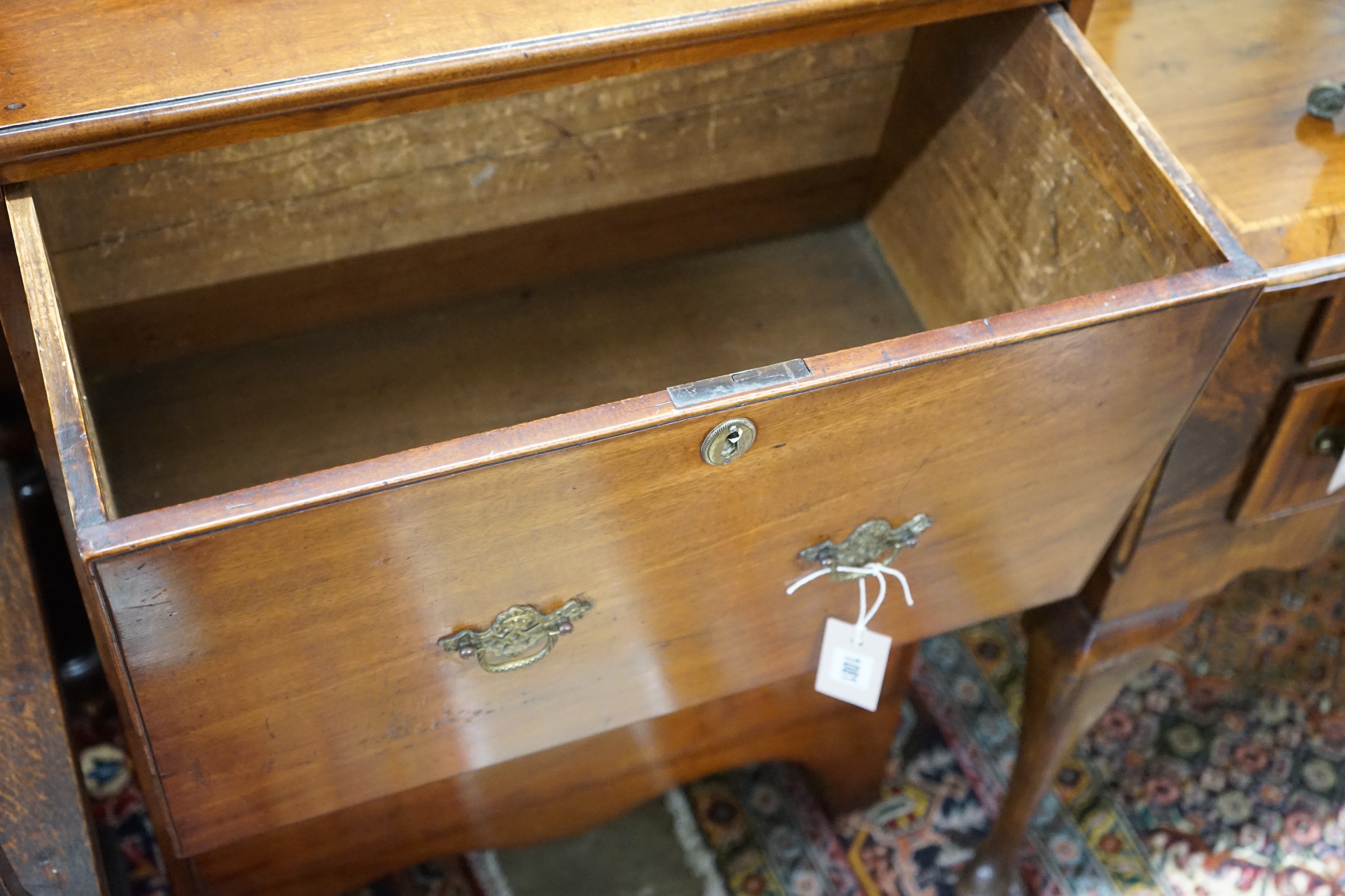 A 19th century mahogany two drawer chest, width 58cm, depth 34cm, height 83cm